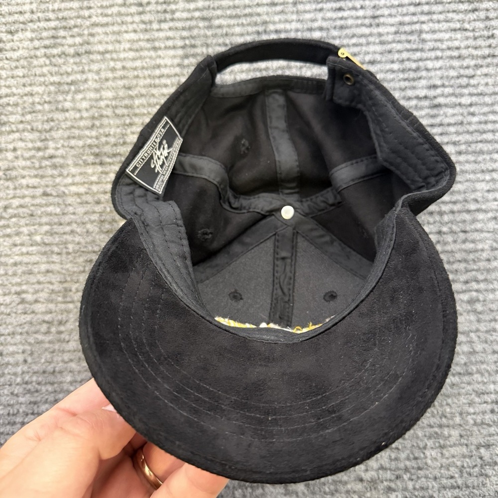 New Pittsburgh Spellout Stitched Black Suede Hat Adjustable Clasp City Hunter - Picture 5 of 6